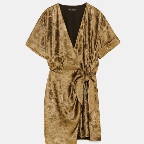 shiny wrap dress